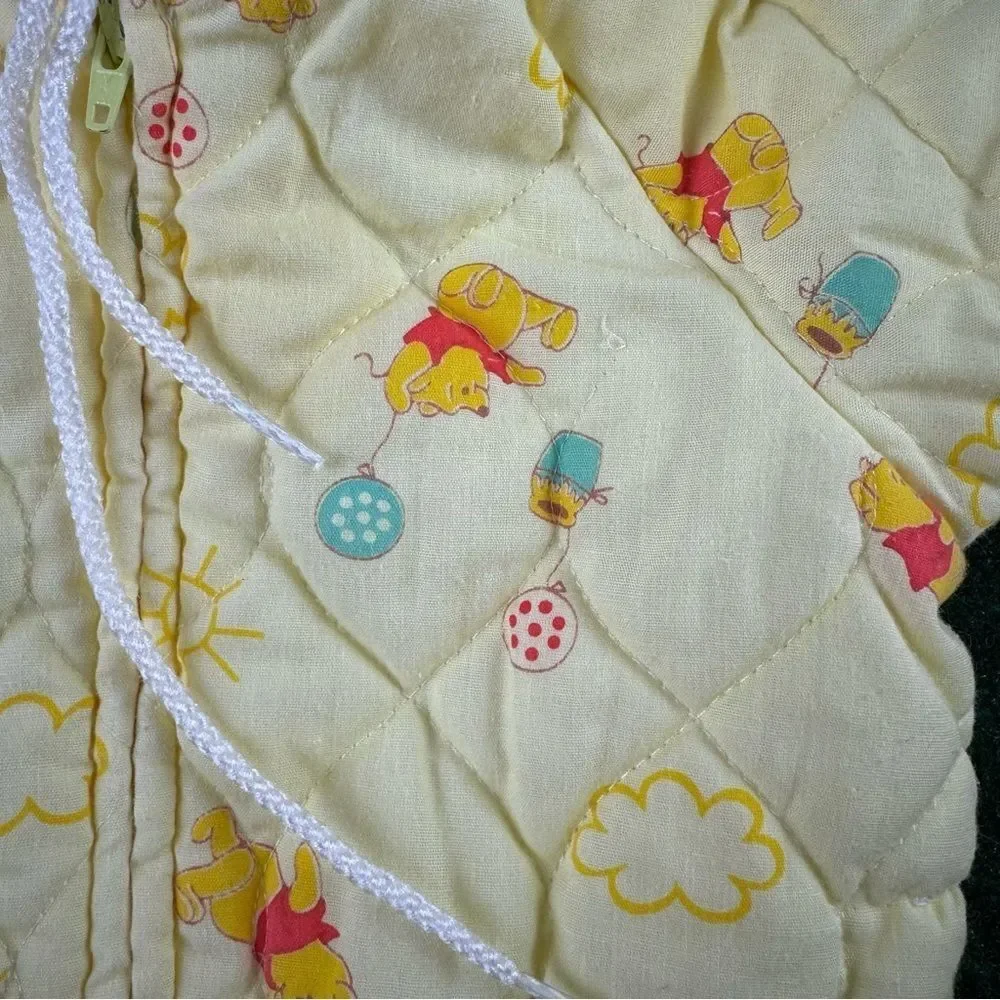 Disney WINNIE THE POOH Full Body Hooded Quilted Baby Snowsuit Size 6-12 Months
